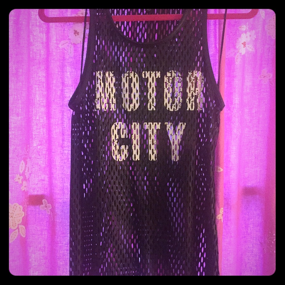 Rock’n Motor City pleather mesh tank